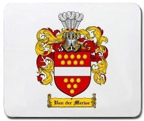 Van-der-merwe Family Shield / Coat Of Arms Mouse Pad – Family Crests