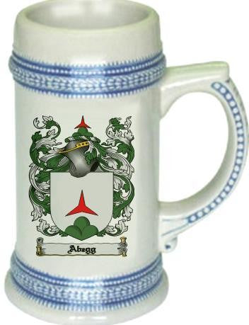 Abegg family crest stein coat of arms tankard mug