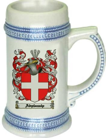 Abplanalp family crest stein coat of arms tankard mug