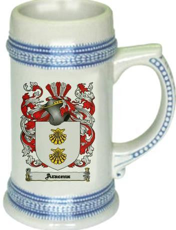 Aracena family crest stein coat of arms tankard mug