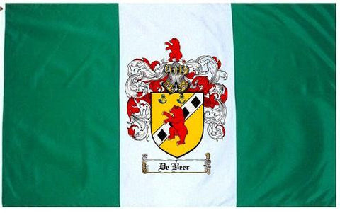 Debeer family crest coat of arms flag