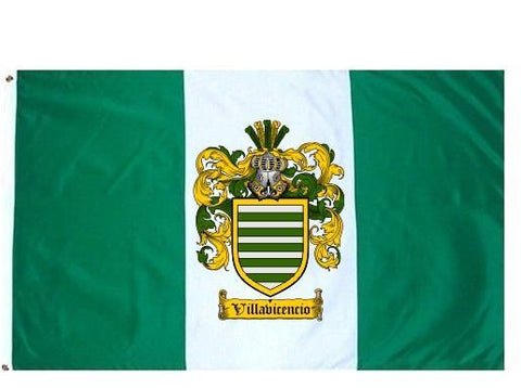 Villavicencio family crest coat of arms flag