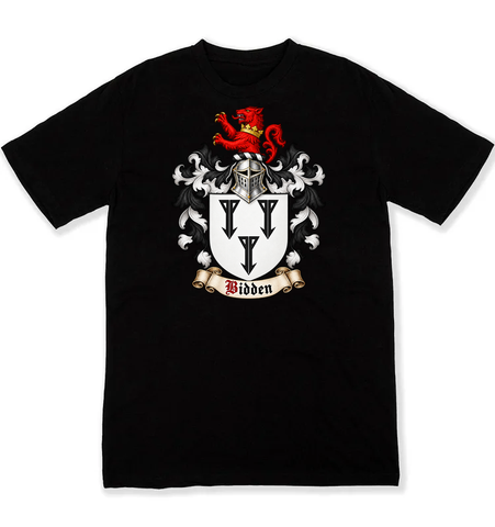 Bidden coat of arms on a black Tshirt