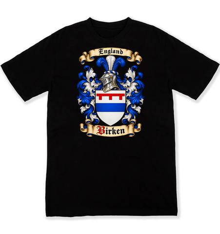 Birken coat of arms on a black Tshirt