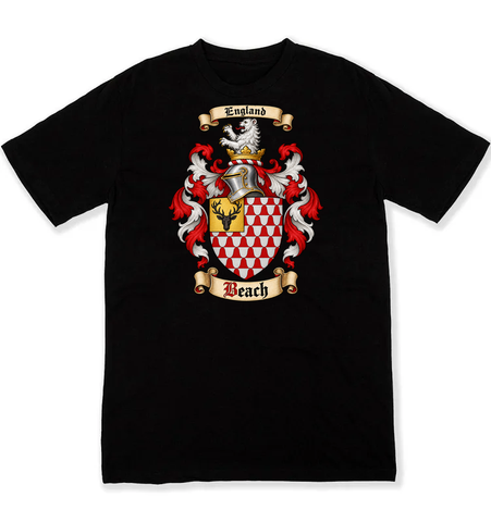 Beach coat of arms on a black Tshirt