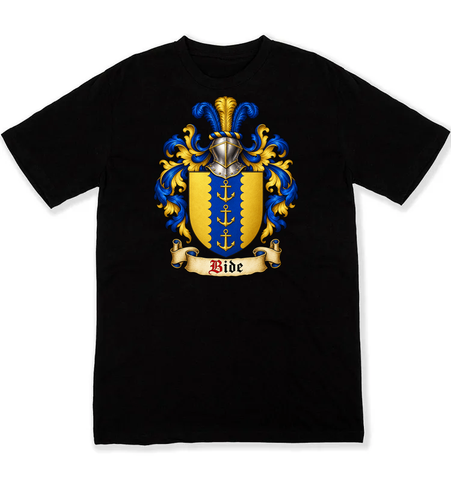 Bide coat of arms on a black Tshirt