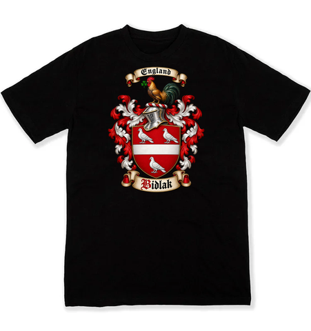Bidlak coat of arms on a black Tshirt