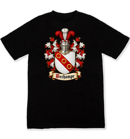 Bechampe coat of arms on a black Tshirt