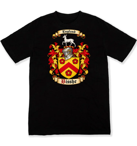 Bisshe coat of arms on a black Tshirt