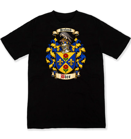 Bice coat of arms on a black Tshirt