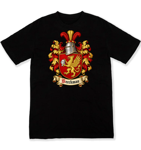 Beeckman coat of arms on a black Tshirt