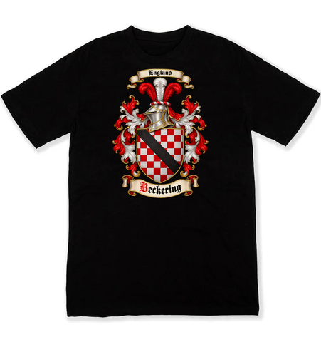 Beckering coat of arms on a black Tshirt