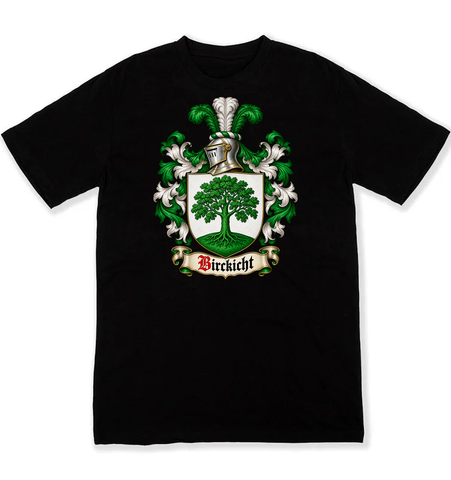 Birckicht coat of arms on a black Tshirt
