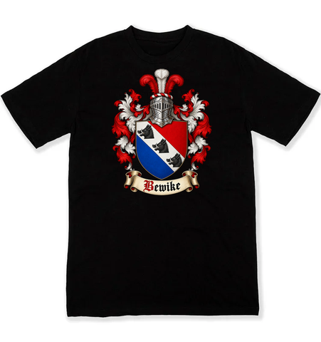 Bewike coat of arms on a black Tshirt