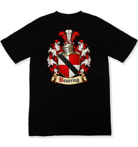 Beaering coat of arms on a black Tshirt