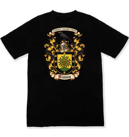 Bisson coat of arms on a black Tshirt