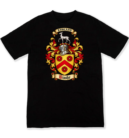 Bisshe coat of arms on a black Tshirt