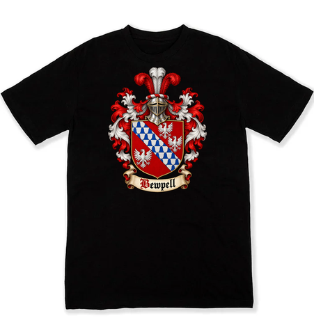 Bewpell coat of arms on a black Tshirt