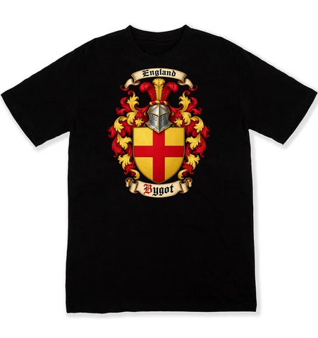 Bygot coat of arms on a black Tshirt