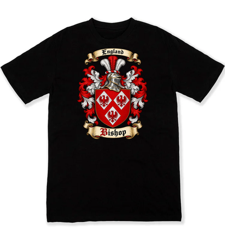 Bishop - Burke p85 - Chalcombe Dorset listed same arms coat of arms on a black Tshirt