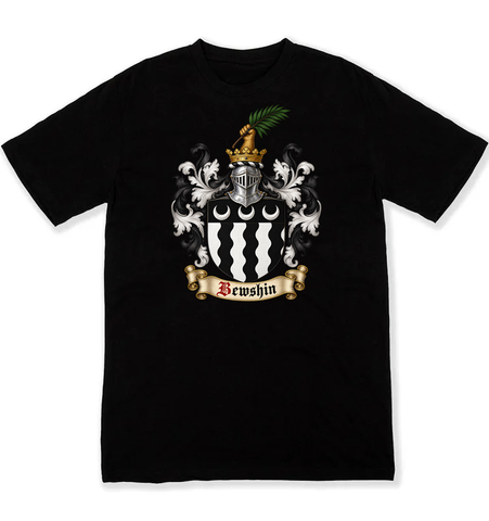 Bewshin coat of arms on a black Tshirt