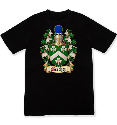 Beechey coat of arms on a black Tshirt