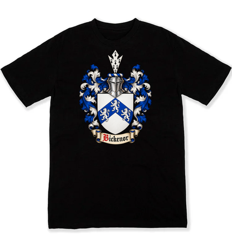 Bickenor coat of arms on a black Tshirt