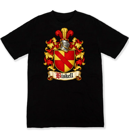 Biskell - Burke p85 - First listed coat of arms on a black Tshirt