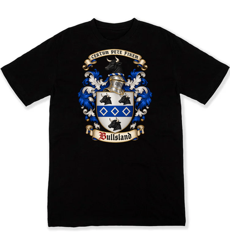Bullsland coat of arms on a black Tshirt