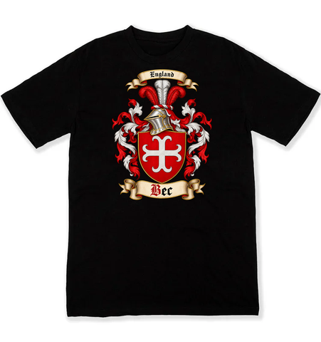 Bec coat of arms on a black Tshirt