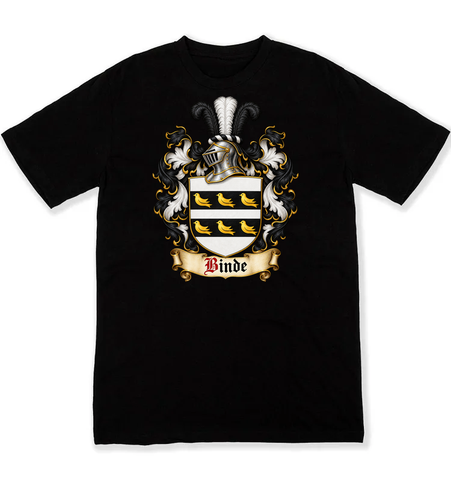 Binde coat of arms on a black Tshirt