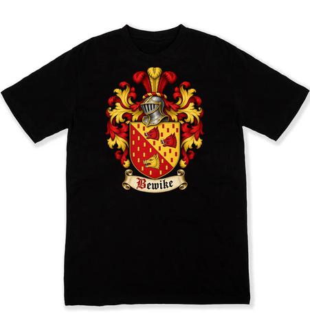 Bewike coat of arms on a black Tshirt