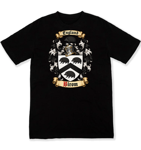 Birom coat of arms on a black Tshirt