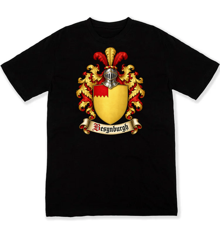 Besynburgh coat of arms on a black Tshirt