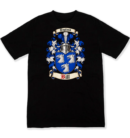 Bill coat of arms on a black Tshirt