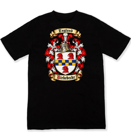 Birkebecke coat of arms on a black Tshirt
