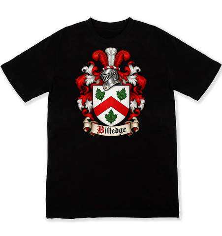 Billedge coat of arms on a black Tshirt