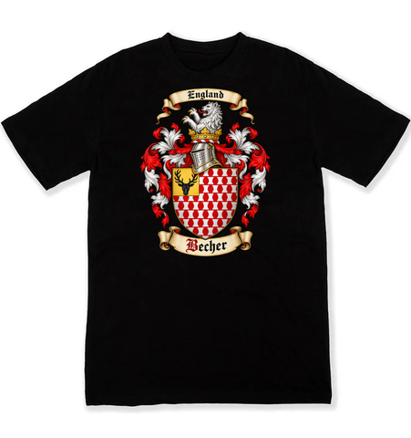 Becher coat of arms on a black Tshirt