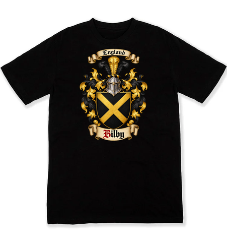 Bilby coat of arms on a black Tshirt