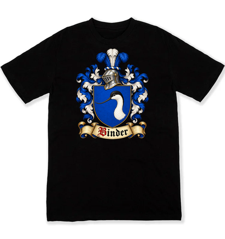 Binder coat of arms on a black Tshirt