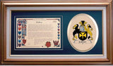 Calzier Clan Crest History Framed Print