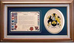 Calzier Clan Crest History Framed Print