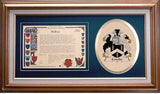 Combe Clan Crest History Framed Print