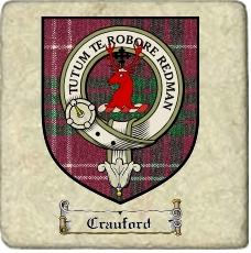 Crauford Clan Badge Marble Tile