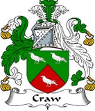Craw Family Crest / Craw Coat of Arms JPG Download