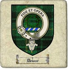 Dewar Clan Macarthur Clan Badge Marble Tile