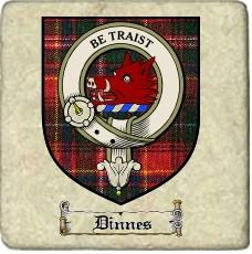 Dinnes Clan Badge Marble Tile