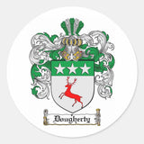 DOUGHERTY FAMILY CREST - DOUGHERTY COAT OF ARMS CLASSIC ROUND STICKER