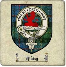 Finlay Clan Badge Marble Tile