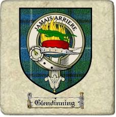 Glendinning Clan Badge Marble Tile